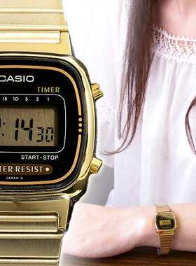 卡西欧复古金色女士电子手表LA-670WGA-1DF 2D 6D 9D经典时尚女表