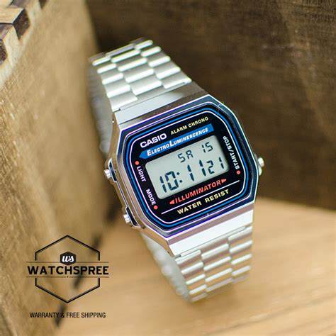 卡西欧银色复古中性表a-168wa-1u男女手表db-360-1a a158wa-1d