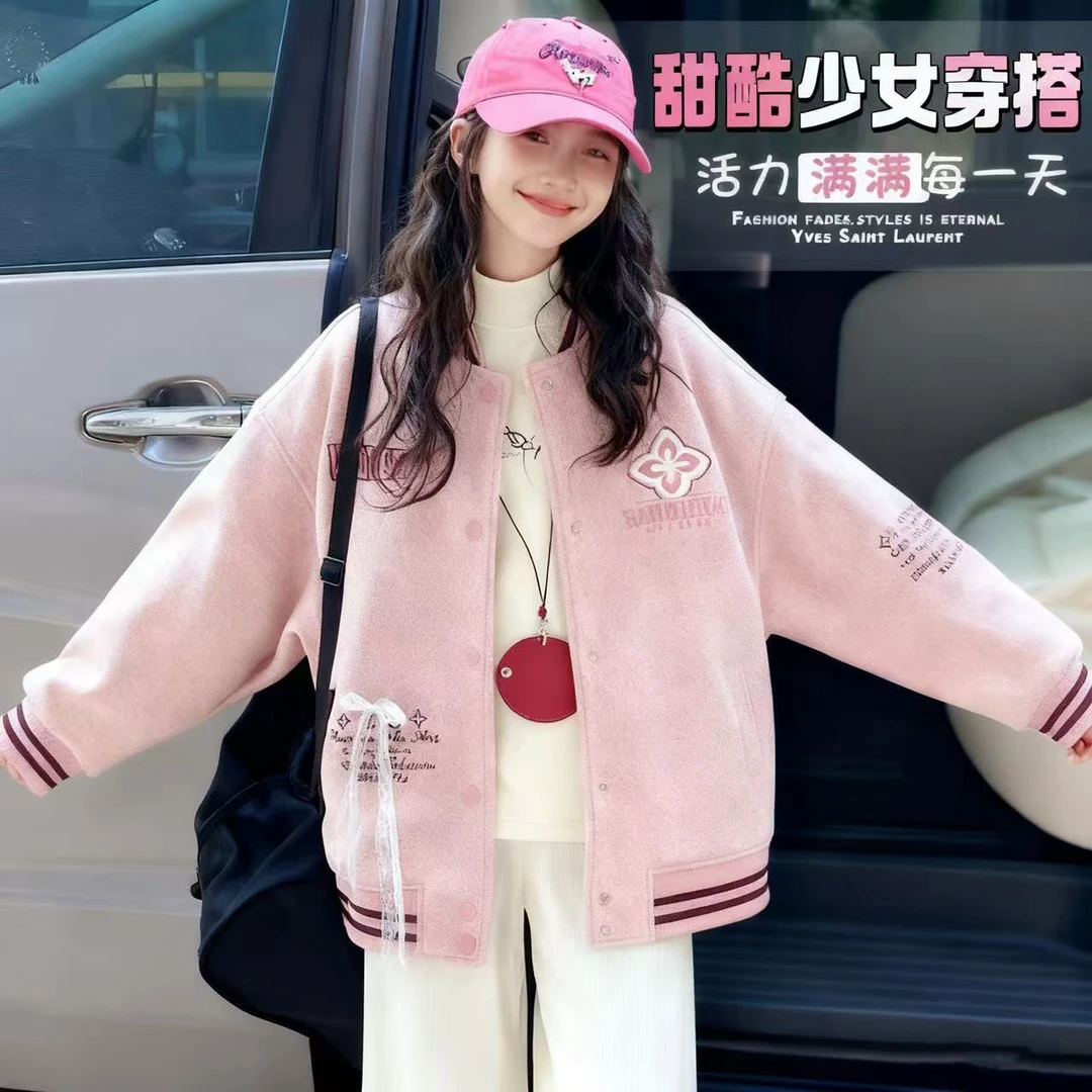 女童棒球服外套春秋装