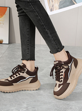 大码女鞋41-43大丫丫宽胖脚肥牛皮冬加绒轻便休闲风老爹鞋9655-15