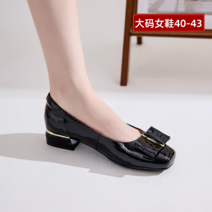 羊皮低跟浅口软底单鞋 宽胖脚肥大码 43大丫丫2025新款 女鞋 5317