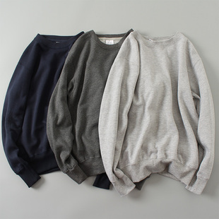 圆领卫衣男士青年休闲百搭秋冬季加绒加厚短款上衣宽松套头打底衫