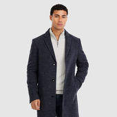 立领单排扣呢子风衣外套 商务休闲青年秋冬季 中长款 羊毛呢大衣男士