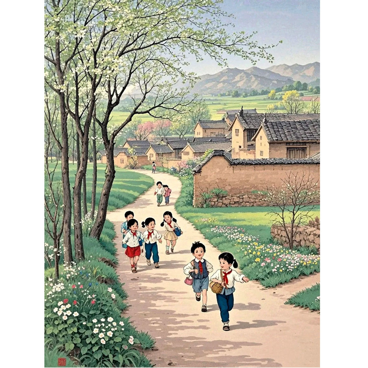 乡村童年怀旧复古装饰贴画客厅卧室房间出租屋墙窗贴风不干胶贴纸图片
