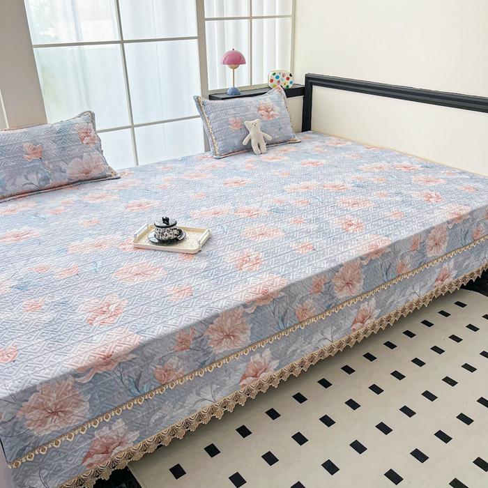 纯棉加大防滑炕盖单专用全棉夹棉床单榻榻米床盖2025新款四季通用