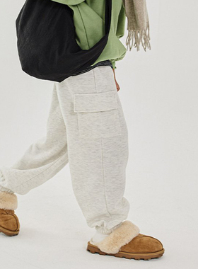 WSB▲BabyWe韩国童装儿童冬季舒适好穿加绒口袋休闲束脚卫裤