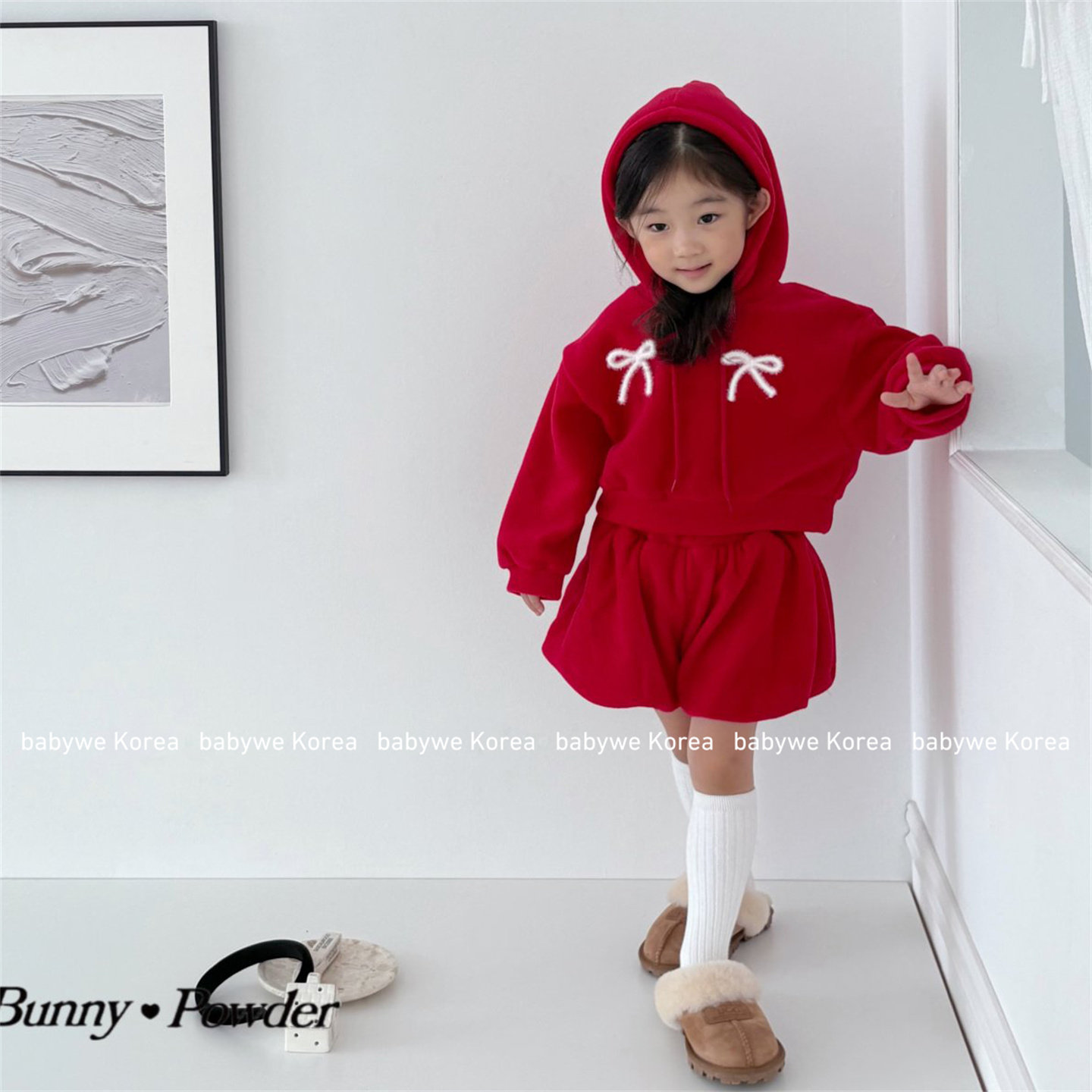 bunny▲BabyWe韩国代购25冬女童蝴蝶结绒布短款帽衫灯笼短裤套装,童装/婴儿装/亲子装,套装,淘宝优惠券,粉丝福利购,淘宝优惠卷