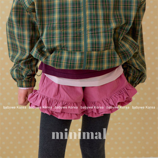 minimal▲BabyWe韩国代购26春轻甜女孩花边宽松短裤女童弹力裤子