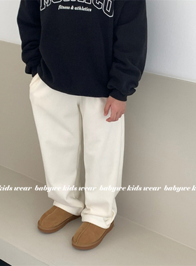 Lewan▲BabyWe韩国代购童装柔软弹力坑条加厚不加绒灯芯绒裤