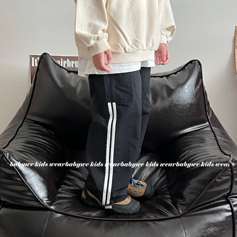 秋款上新▲BabyWe韩国代购童装松弛感侧条休闲口袋直筒工装裤长裤