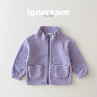 dailybebe▲BabyWe韩国代购童装秋冬季儿童纯色柔软毛绒外套上衣