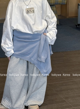 包邮▶bebenous主理人品牌26春儿童mini笑脸条纹松弛感可收口卫裤