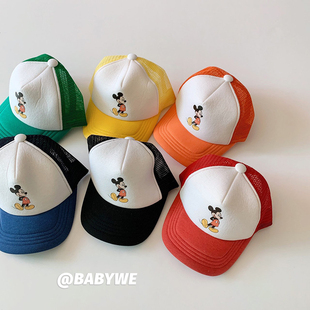 dailybebe▶BabyWe韩国儿童夏帽子网眼镂空透气卡通鸭舌帽棒球帽