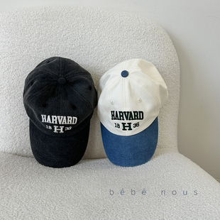 bebenous▲BabyWe哈佛字母韩系ins风儿童撞色鸭舌帽男童帽子