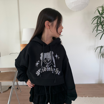 折forkchips满钻美少女短款帽衫