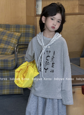 包邮▶bebenous主理人品牌26春新复古斑驳米奇印花儿童纯棉长袖T