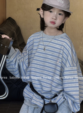 包邮▶bebenous主理人品牌26春新柔软亲肤毛圈棉儿童宽松条纹卫衣