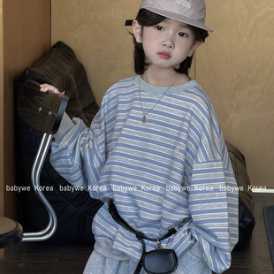 包邮▶bebenous主理人品牌26春新柔软亲肤毛圈棉儿童宽松条纹卫衣