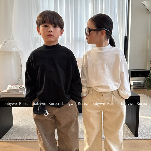 OUR主角感小高领纯色纯棉打底衫T