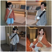 格子连帽长袖 ▶bebenous主理人品牌26夏儿童日系薄款 外搭衬衫 包邮