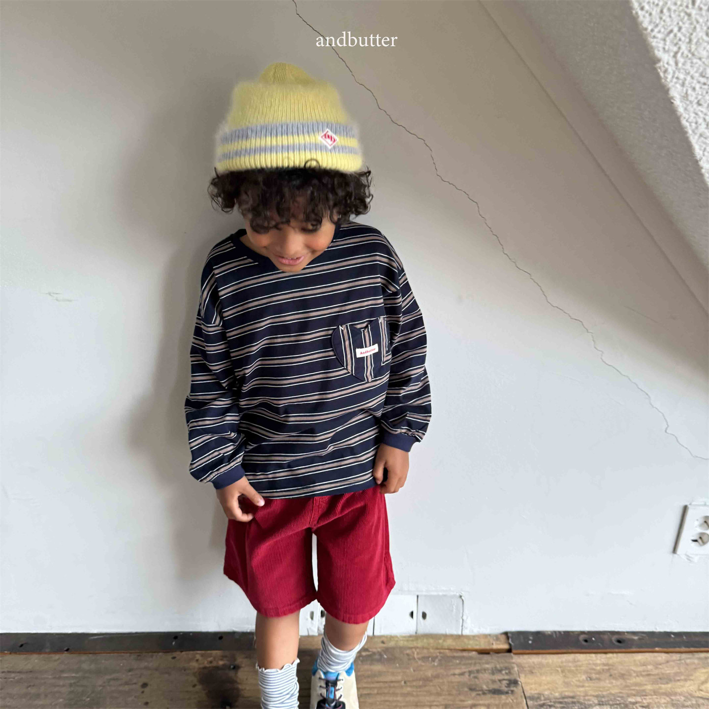 butter▲BabyWe韩国代购童装25秋季儿童爱心口袋松弛感长袖亲子T