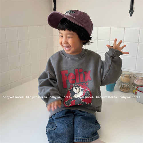 砂洗菲力猫纯棉亲子卫衣