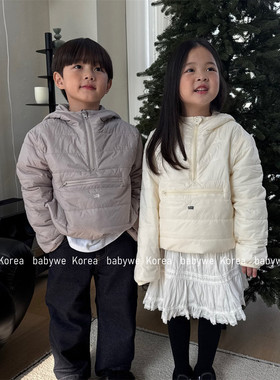 OUR新雪丽暖绒半拉链连帽棉服