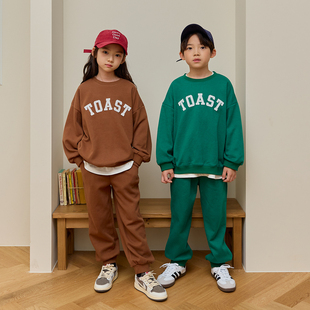 dailybebe▲BabyWe韩国代购童装儿童美式休闲字母卫衣卫裤套装