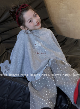 包邮▶bebenous主理人品牌26春女童开心撒欢狗狗纯棉毛圈宽松卫衣