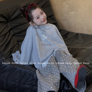 包邮▶bebenous主理人品牌26春女童开心撒欢狗狗纯棉毛圈宽松卫衣