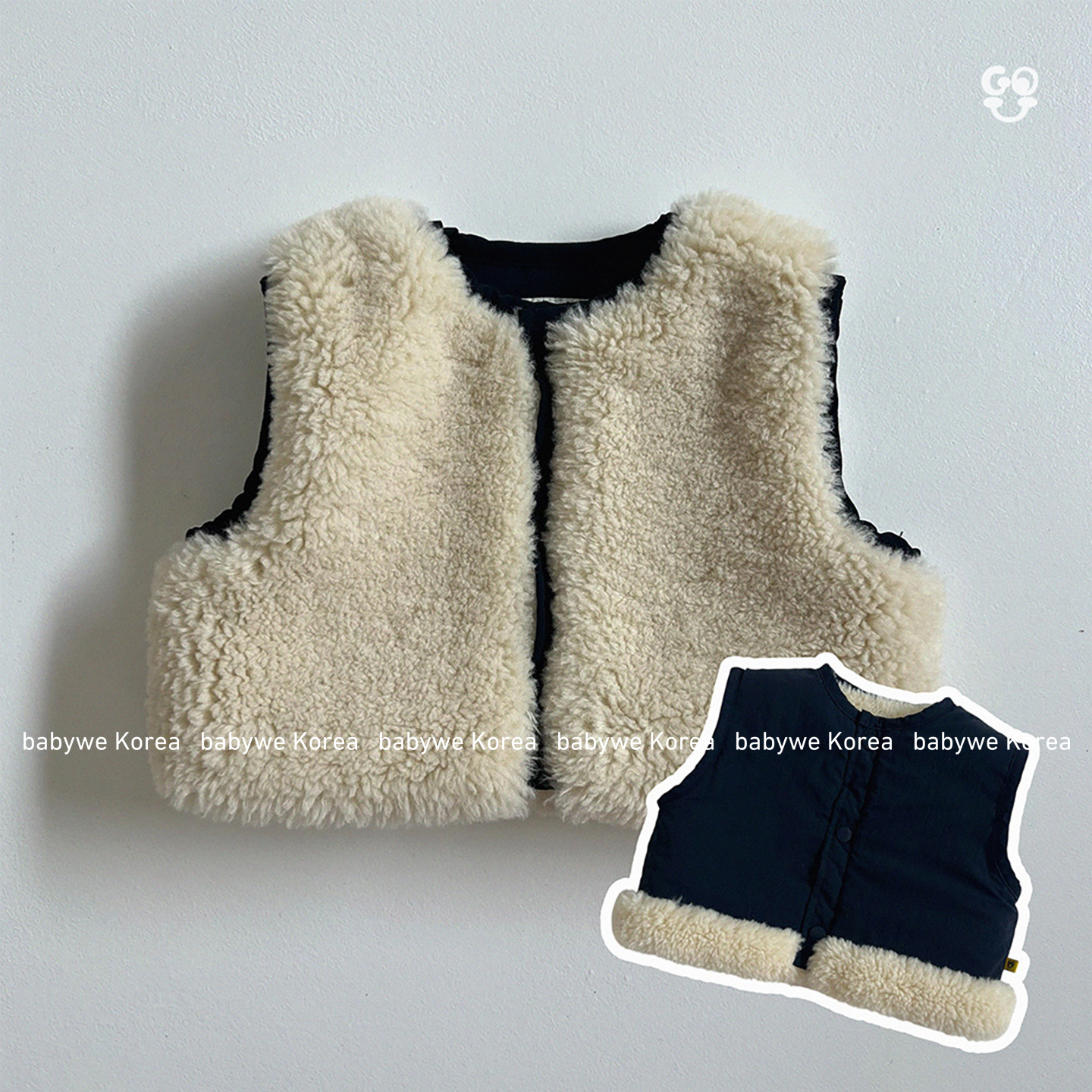 gou拼接两面穿叠穿毛毛马甲