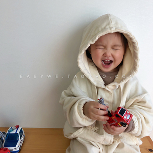 Lovin▶BabyWe韩国代购 儿童连帽帽衫 宝宝纯棉百搭开衫 外套 童装
