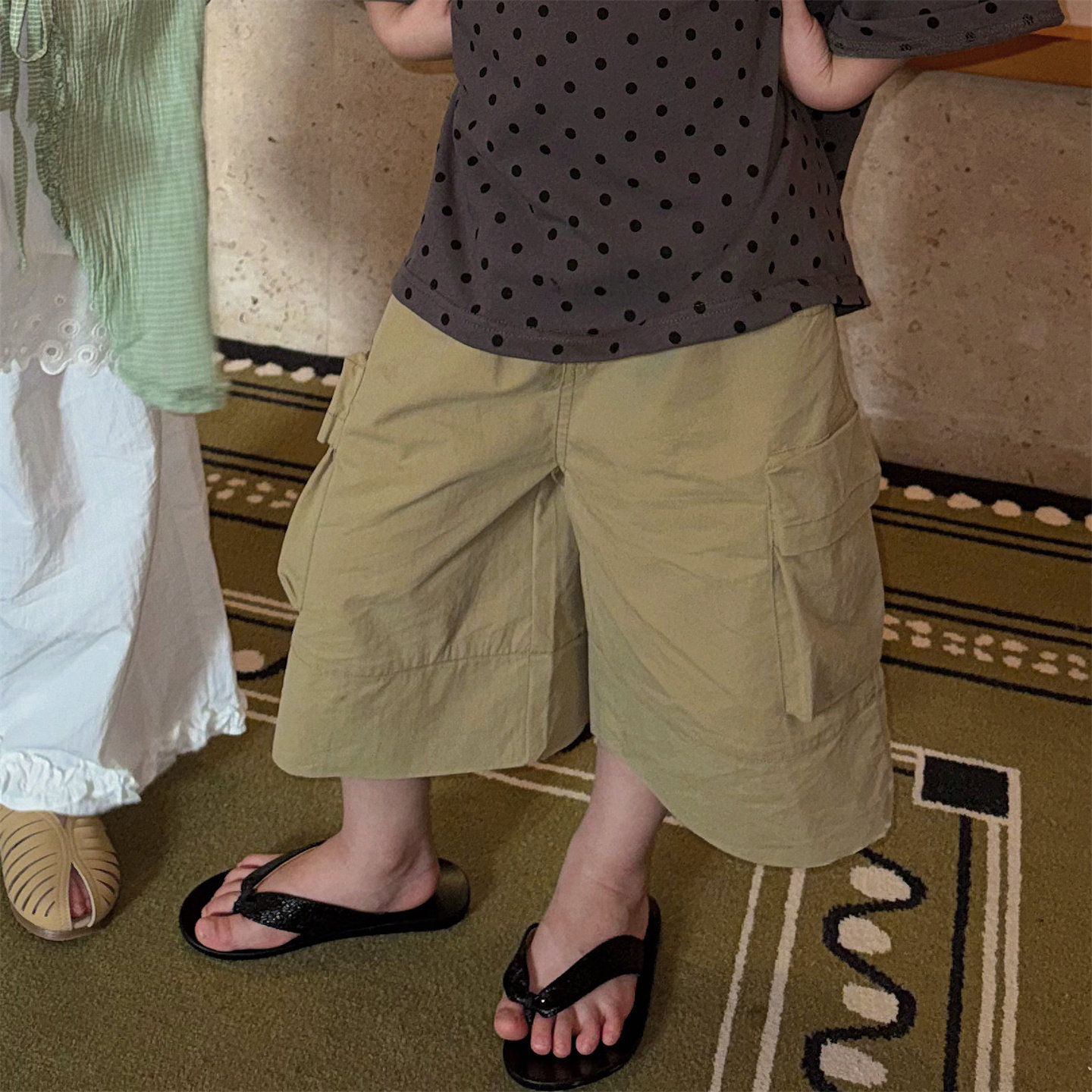 包邮▶bebenous主理人品牌夏新儿童立体口袋宽松休闲过膝工装中裤