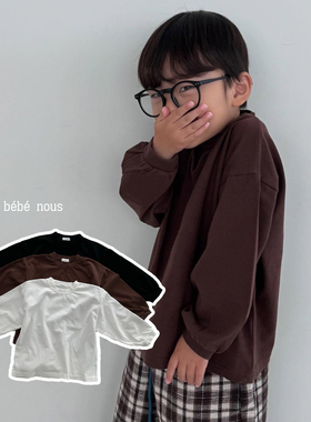 normal▲BabyWe韩国代购童装25秋季儿童基础款logo标纯棉长袖T恤