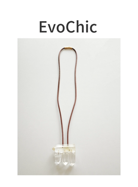 原创设计白黄水晶极简毛衣链