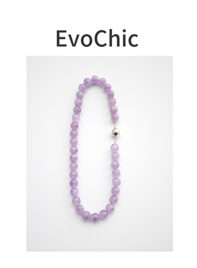 天然紫罗兰色高级感原创设计项链