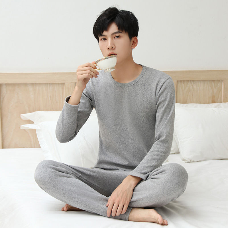 秋衣秋裤男士莫代尔纯棉加绒内穿打底棉毛衫秋冬薄绒保暖内衣套装