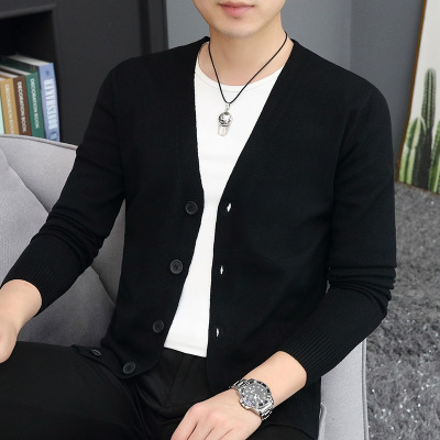 男士春秋薄款针织衫开衫
