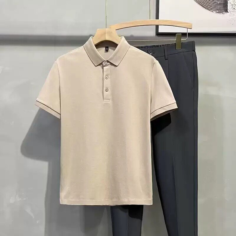 夏季男士短袖polo衫纯色休闲简约风男生帅气净版翻领T恤舒适透气