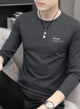 莫代尔2023新款男士长袖t