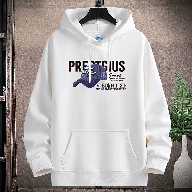 秋冬季加绒加厚宽松连帽