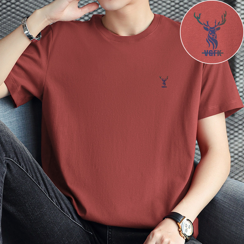 棉短袖t恤男潮流宽松圆领上衣服潮牌鹿头夏季半袖棉体恤百搭,男装,T恤,淘宝优惠券,粉丝福利购,淘宝优惠卷