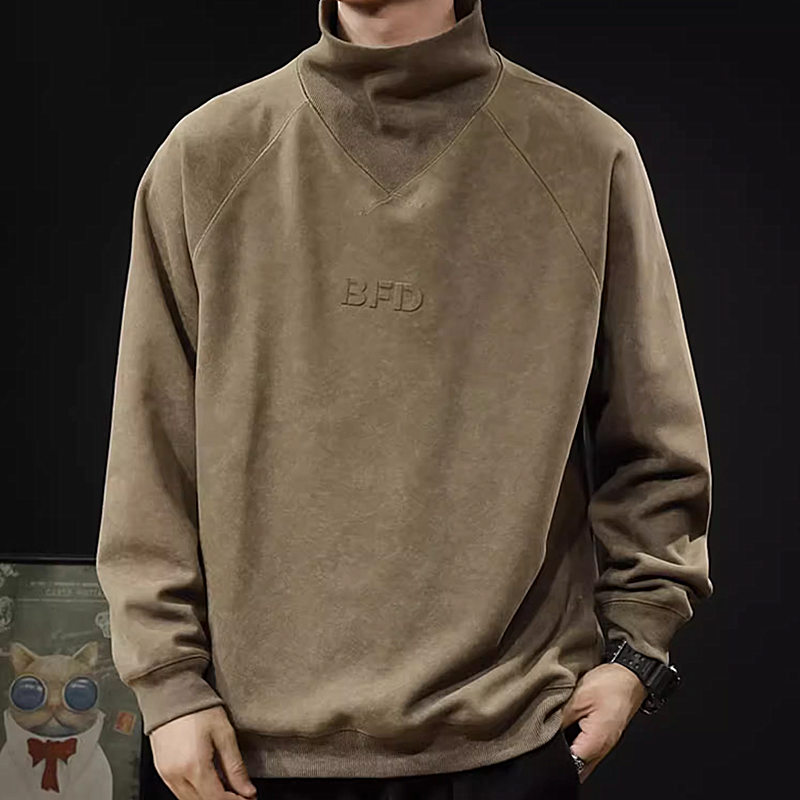 美式潮牌半高领卫衣套头长袖外套