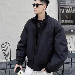 棉衣外套 工装 美式 高街廓形飞行夹克棉服男女秋冬潮牌加厚保暖短款