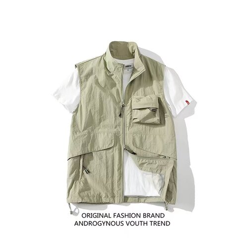 户外速干骑行机能风工装马甲男