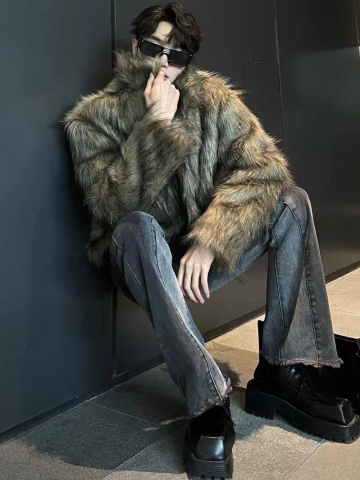 겨울 아름답고 트렌디한 환경 친화적인 모피 재킷 남성 디자인 틈새 잘생긴 스트리트 모피 재킷 2024 새로운 트렌드