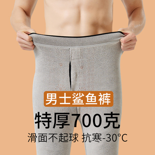 男士鲨鱼裤高弹力紧身不勒加绒加厚冬季保暖机车打底裤光滑不起球
