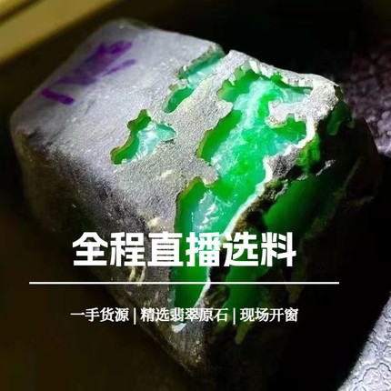 长玉翡翠翡翠原石毛料直播选料一手货源天然珠宝奇石翡翠原石定制
