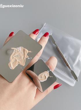 郭小妞粉底液调色板调和盘化妆师专用迷你戒指粉底板口红彩妆美妆