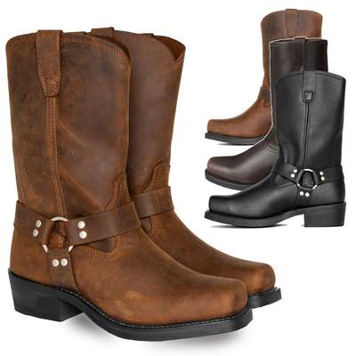 4.5cm leather shoes rivet high heels Western boots men shoes